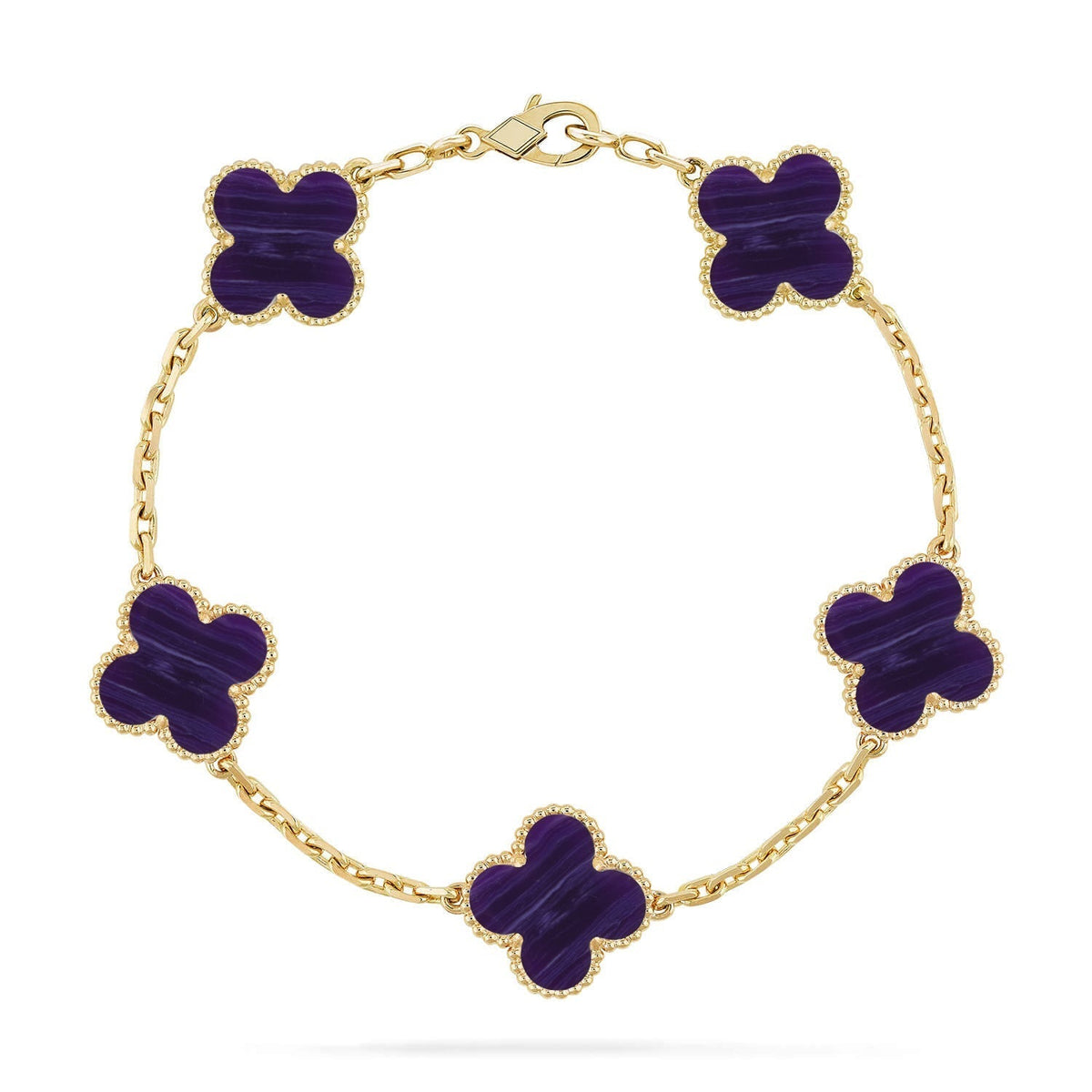 [Elara jewelsry ]CLOVER 5 MOTIF PURPLE STRIPES BRACELET COLLECTION