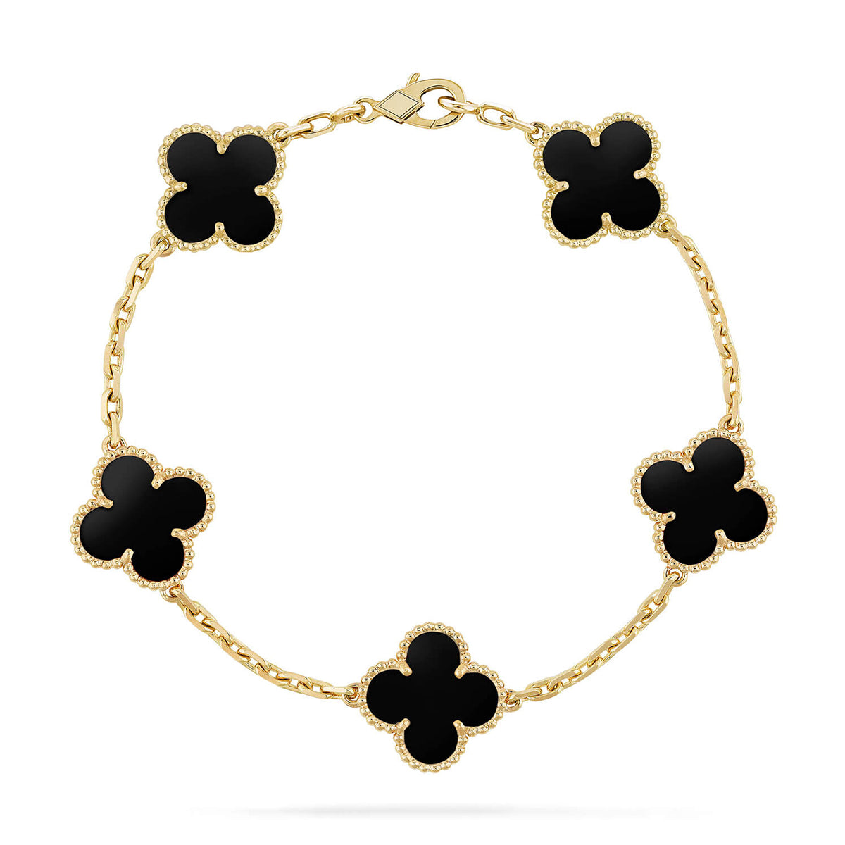[Elara jewelsry ] CLOVER 5 MOTIF ONYXS BRACELET COLLECTION