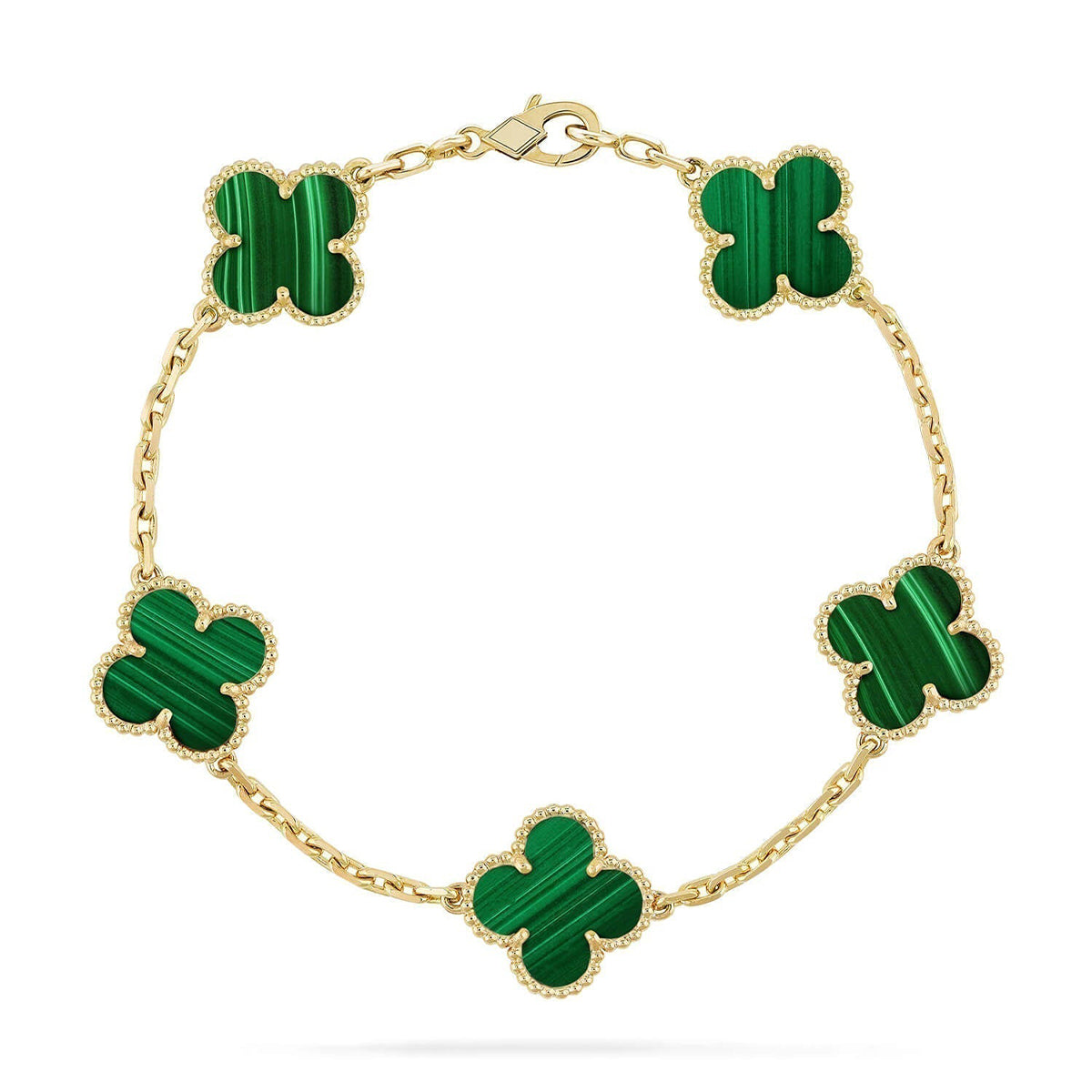 [Elara jewelsry ] CLOVER 5 MOTIF MALACHITE BRACELET COLLECTION