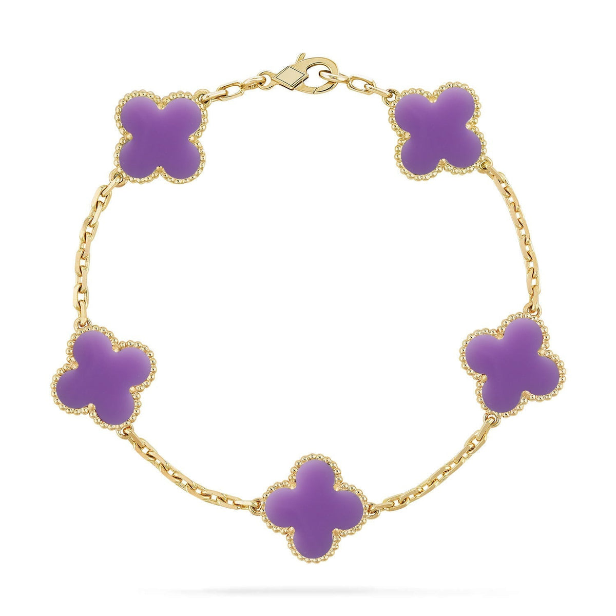 [Elara jewelsry ]CLOVER 5 MOTIF LIGHT PURPLE BRACELET COLLECTION