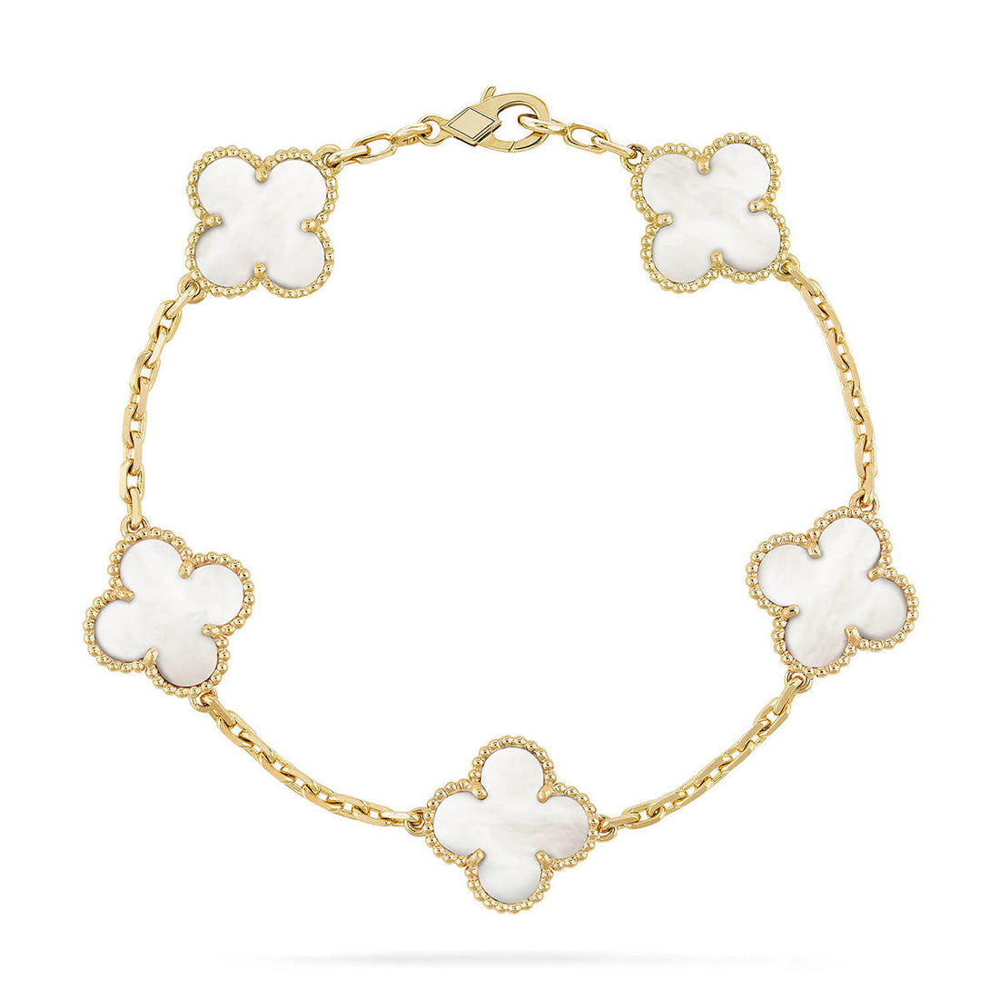 [Elara jewelsry ]CLOVER WHITE PEARL MOP 5 MOTIF BRACELET COLLECTION