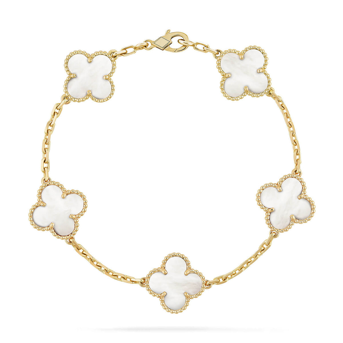 [Elara jewelsry ]CLOVER WHITE PEARL MOP 5 MOTIF BRACELET COLLECTION