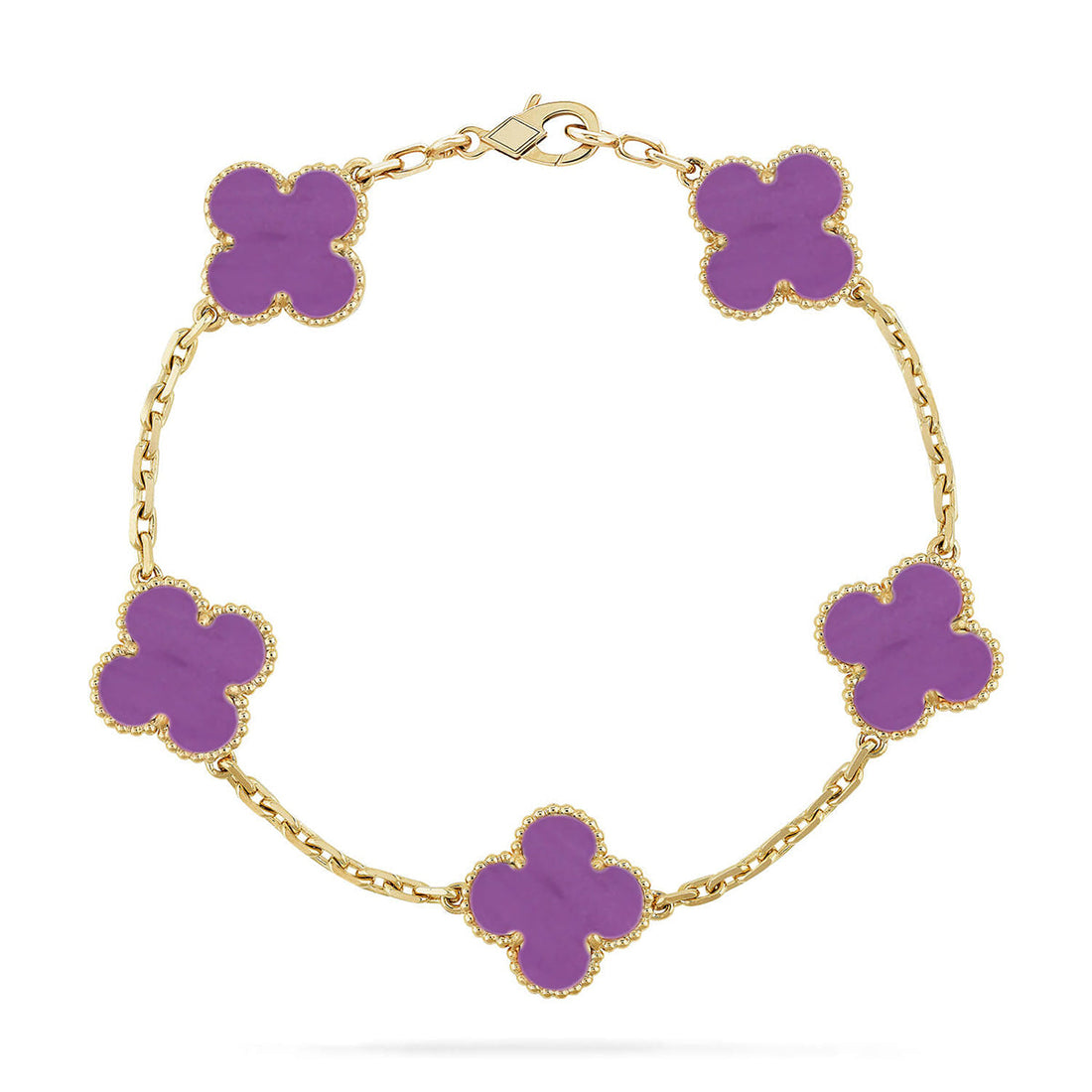[Elara jewelsry ] CLOVER 5 MOTIF VIOLET BRACELET COLLECTION