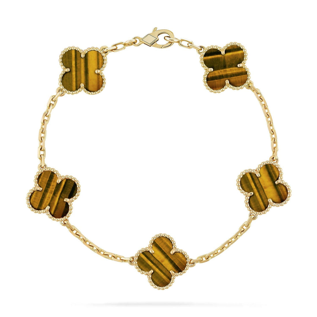 [Elara jewelsry ] CLOVER 5 MOTIFS TIGER EYE BRACELET COLLECTION