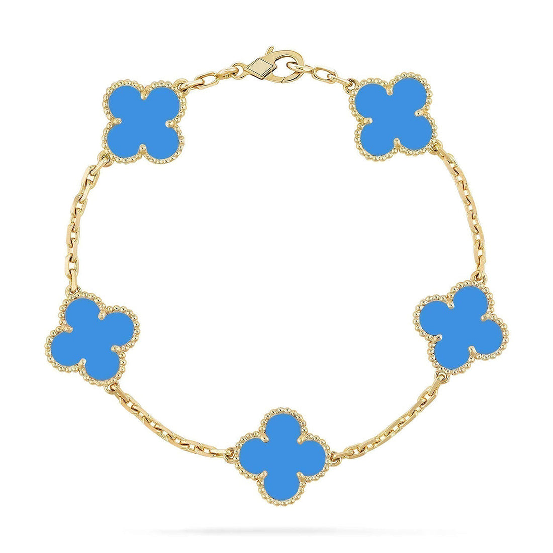 [Elara jewelsry ] CLOVER 5 MOTIF BLUE AGATE BRACELET COLLECTION