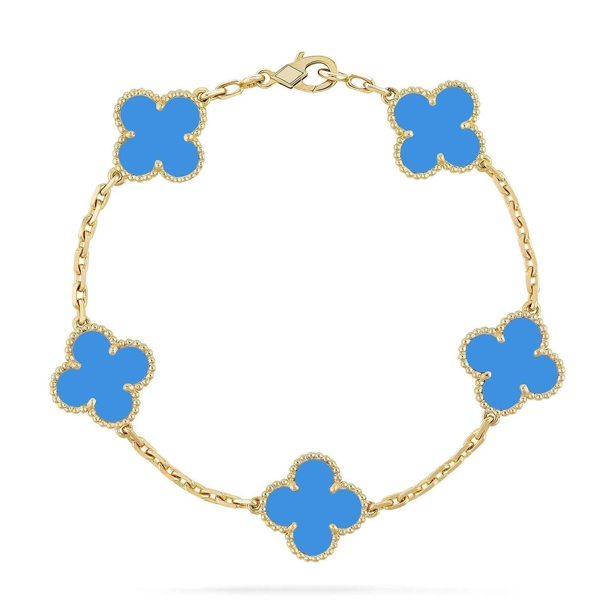 [Elara jewelsry ] CLOVER 5 MOTIF BLUE AGATE BRACELET COLLECTION