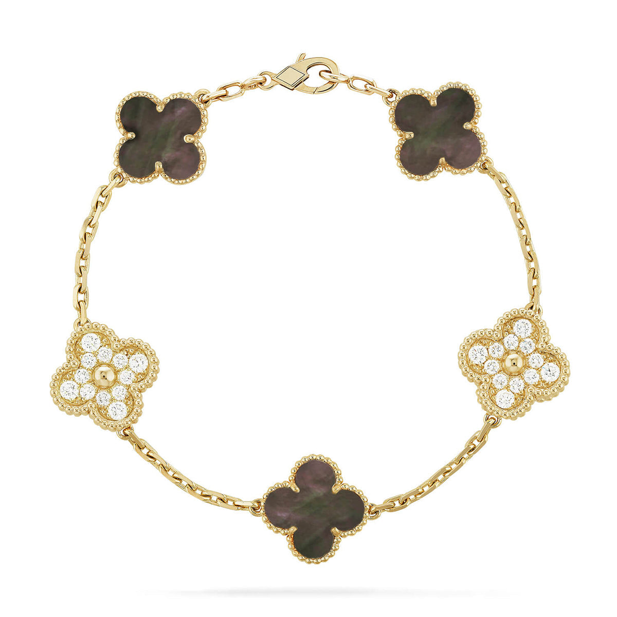 [Elara jewelsry ] CLOVER 5 MOTIF GRAY MOP BRACELET COLLECTION