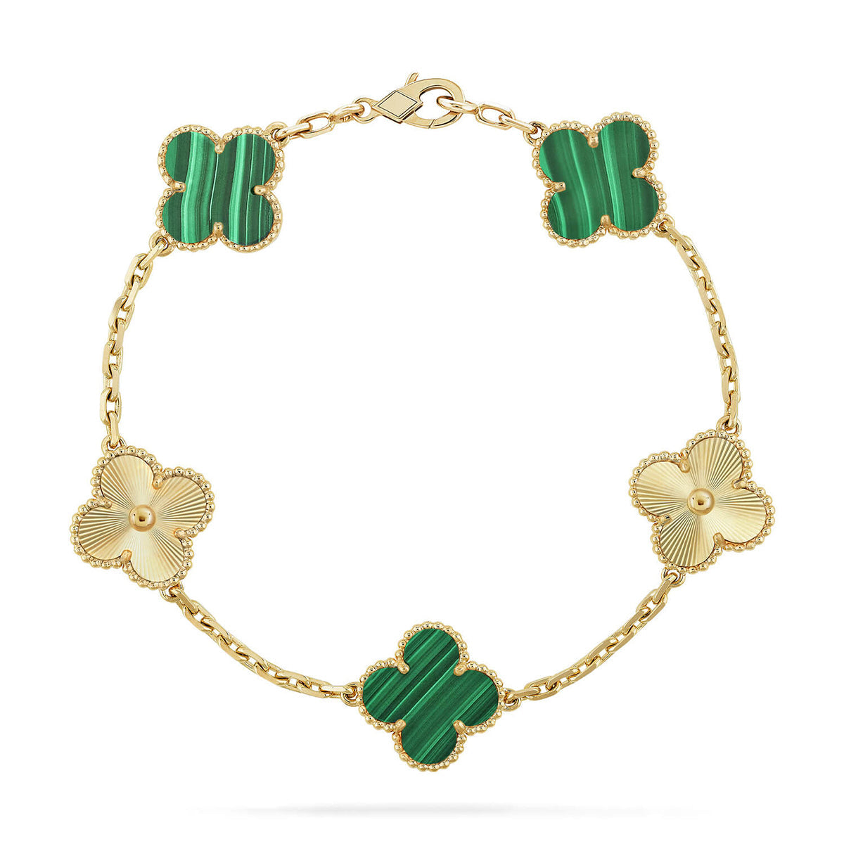 [Elara jewelsry ] CLOVER 5 MOTIF MALACHITE BRACELET COLLECTION
