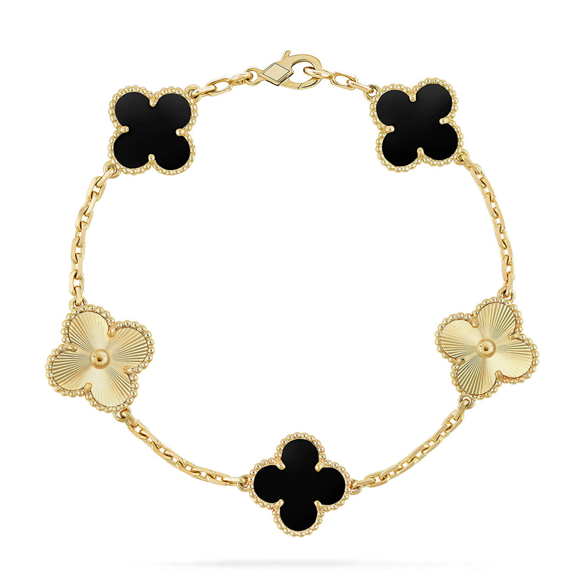 [Elara jewelsry ] CLOVER 5 MOTIF ONYXS BRACELET COLLECTION