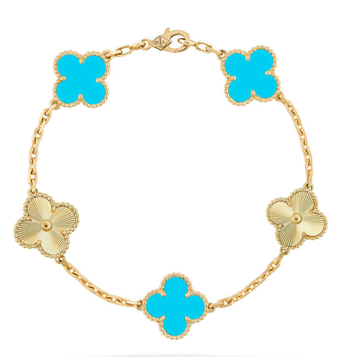 [Elara jewelsry ] CLOVER 5 MOTIF TURQUOISE BRACELET COLLECTION