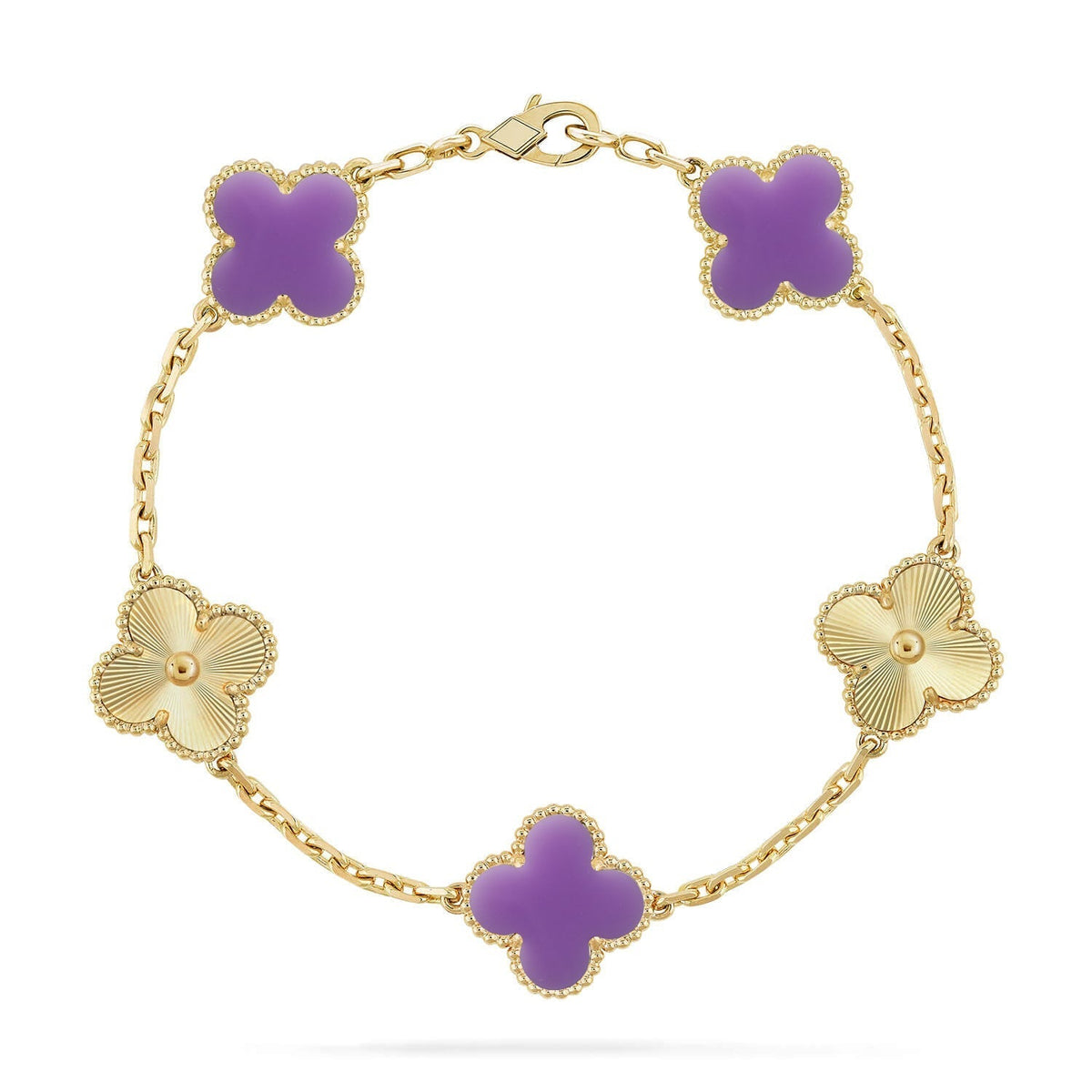 [Elara jewelsry ]CLOVER 5 MOTIF LIGHT PURPLE BRACELET COLLECTION