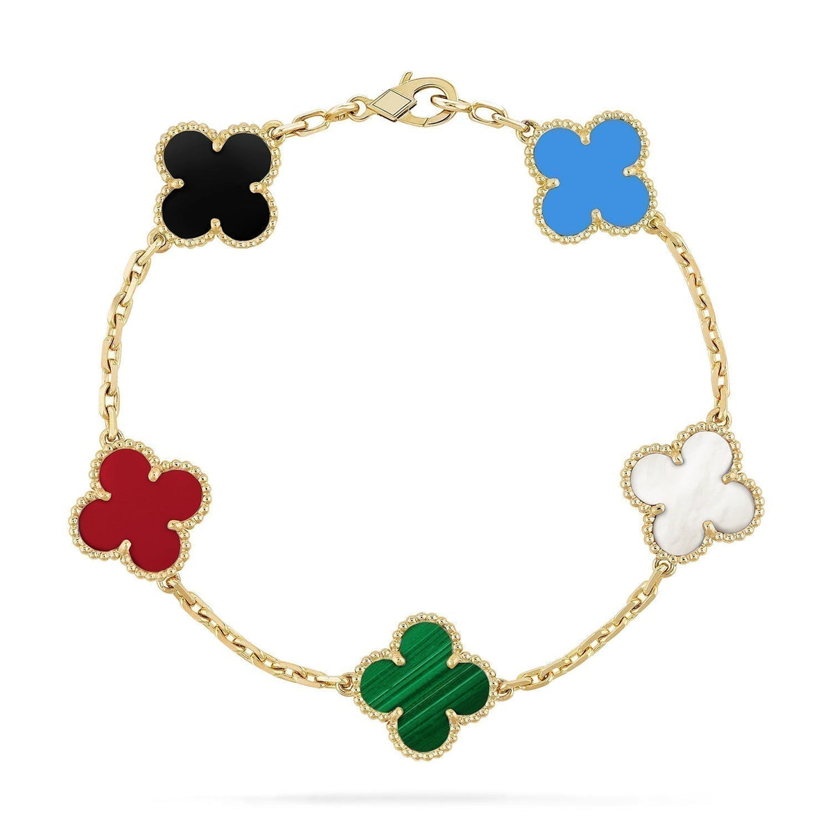 [Elara jewelsry ]CLOVER 5 MOTIFS MULTICOLOR BRACELET