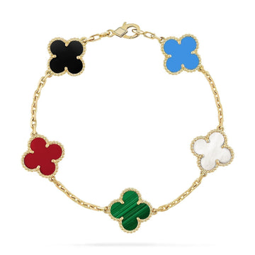 [Elara jewelsry ]CLOVER 5 MOTIFS MULTICOLOR BRACELET