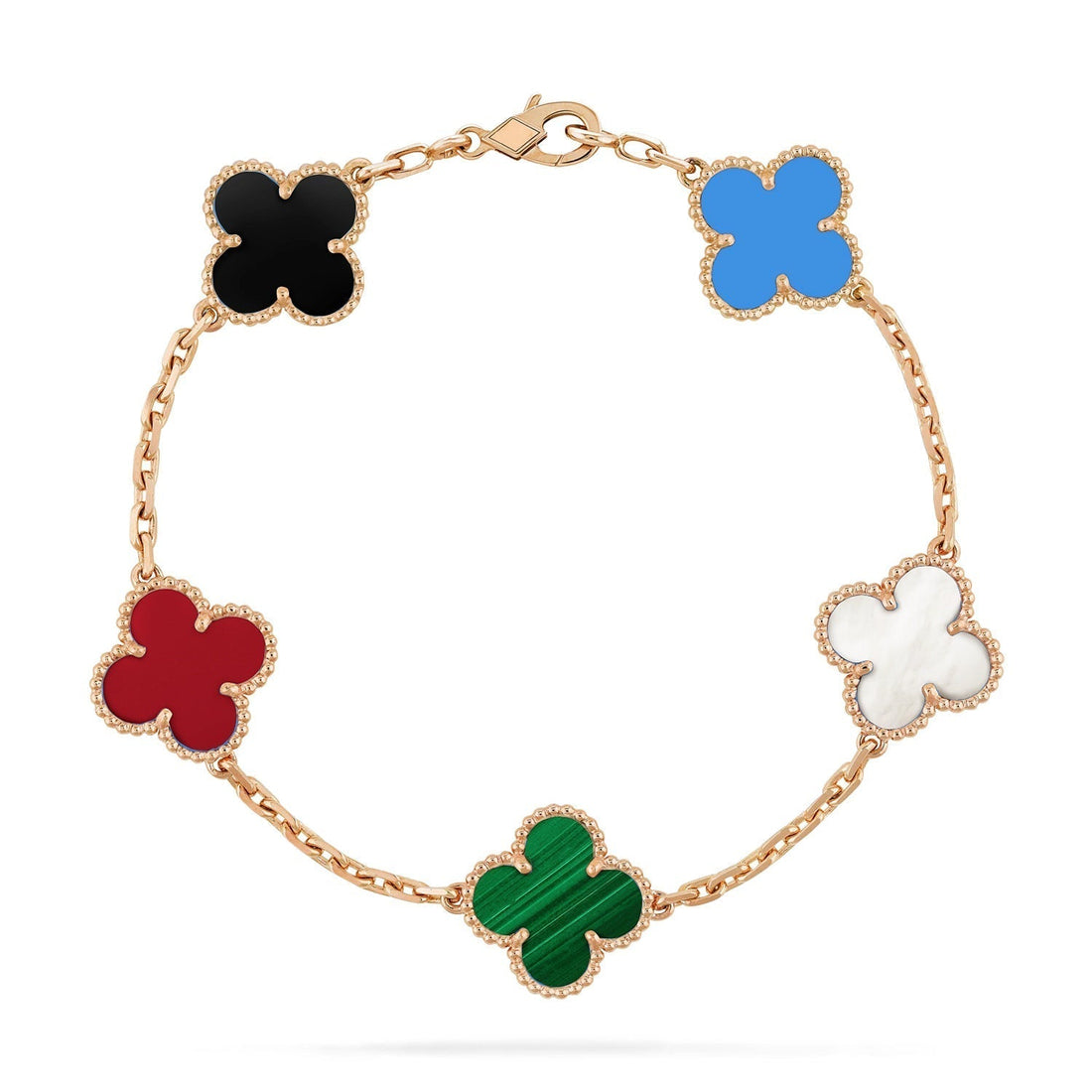 [Elara jewelsry ]CLOVER 5 MOTIFS MULTICOLOR BRACELET