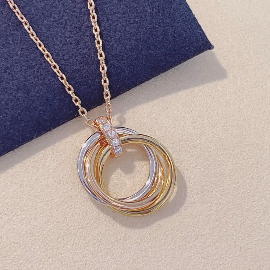 [Elara jewelsry ]TRINITY NECKLACE GOLD  DIAMONDS