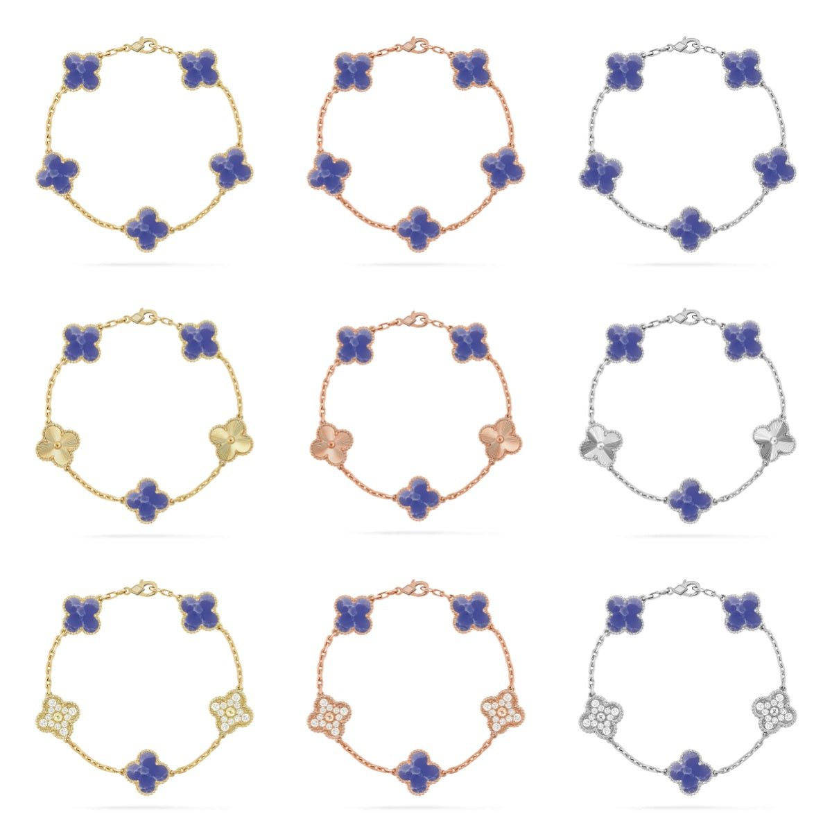 [Elara jewelsry ]CLOVER 5 MOTIF BLUE VEINS BRACELET COLLECTION