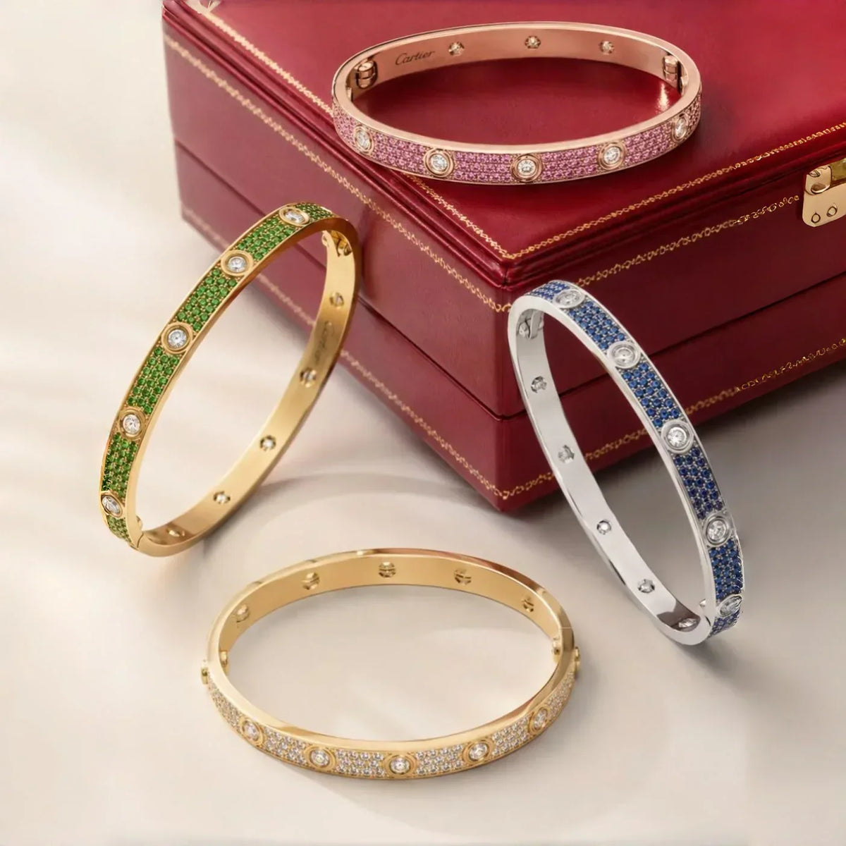 [Elara jewelsry]CLASSIC 6.1MM LOVE BRACELET 10-DIAMOND FULL PAVÉ