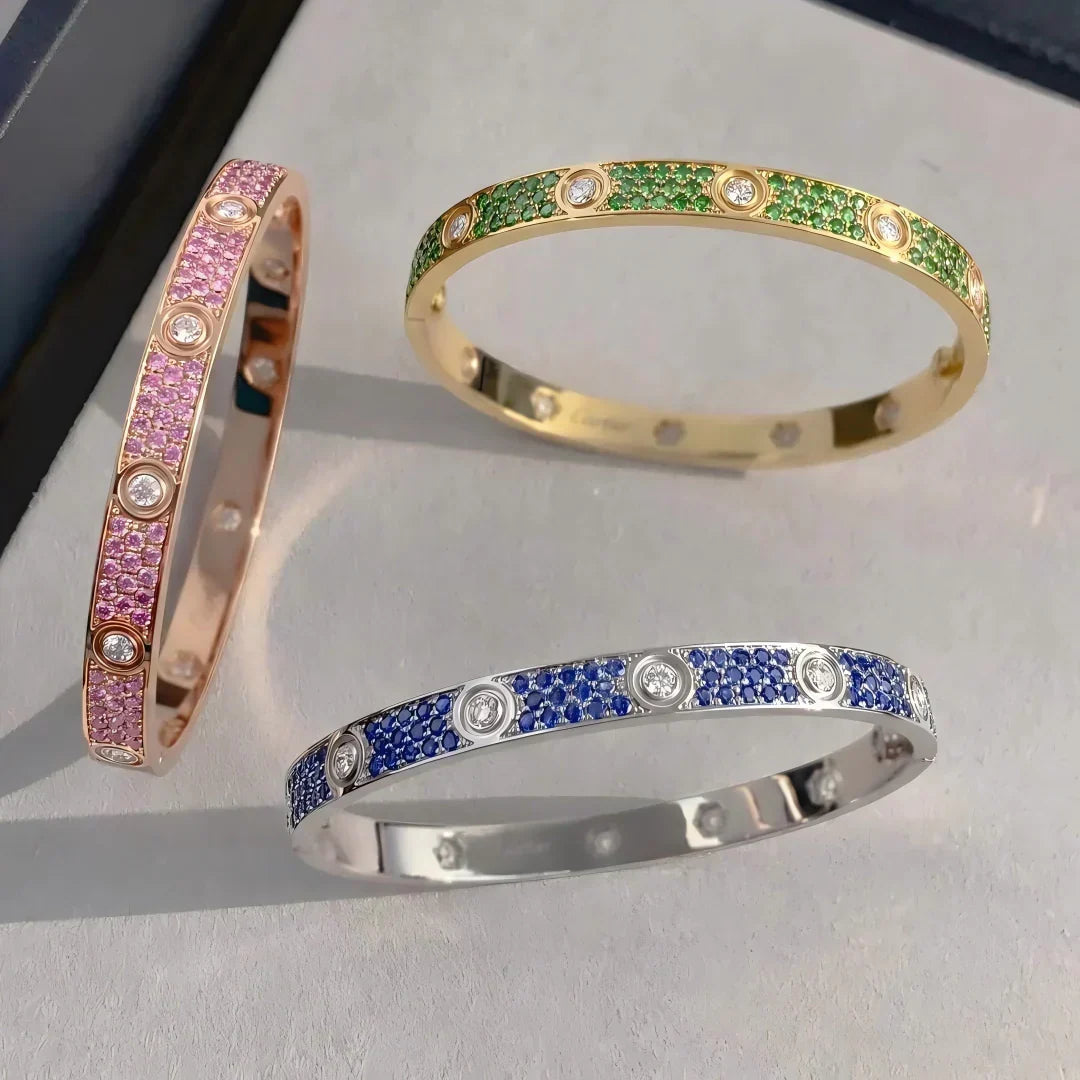 [Elara jewelsry]CLASSIC 6.1MM LOVE BRACELET 10-DIAMOND FULL PAVÉ
