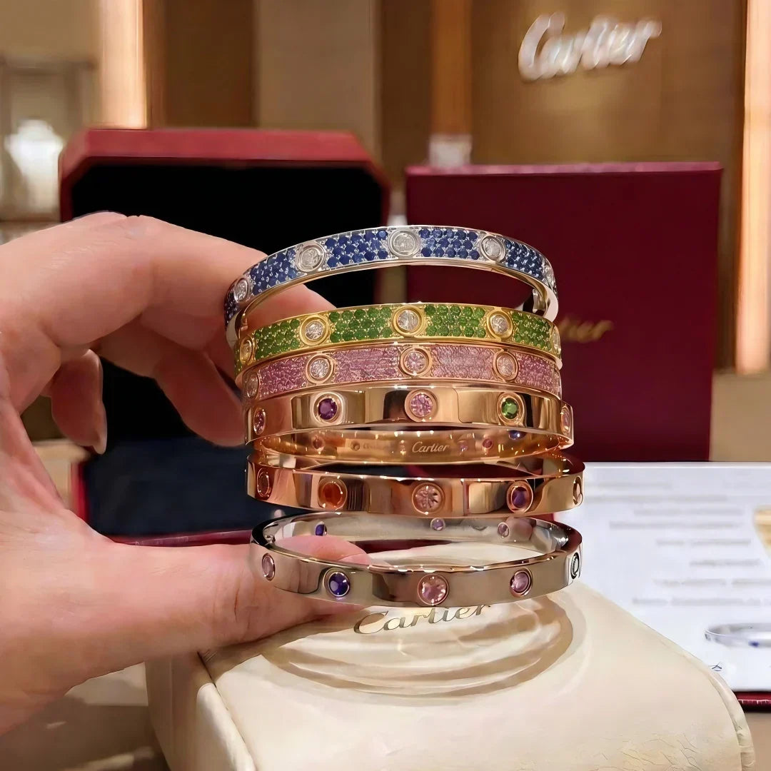 [Elara jewelsry]CLASSIC 6.1MM LOVE BRACELET 10-DIAMOND FULL PAVÉ