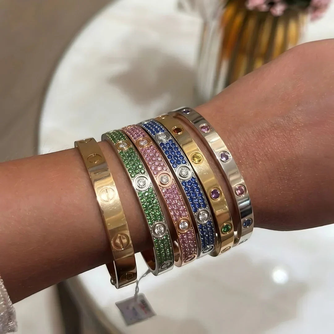[Elara jewelsry]CLASSIC 6.1MM LOVE BRACELET 10-DIAMOND FULL PAVÉ
