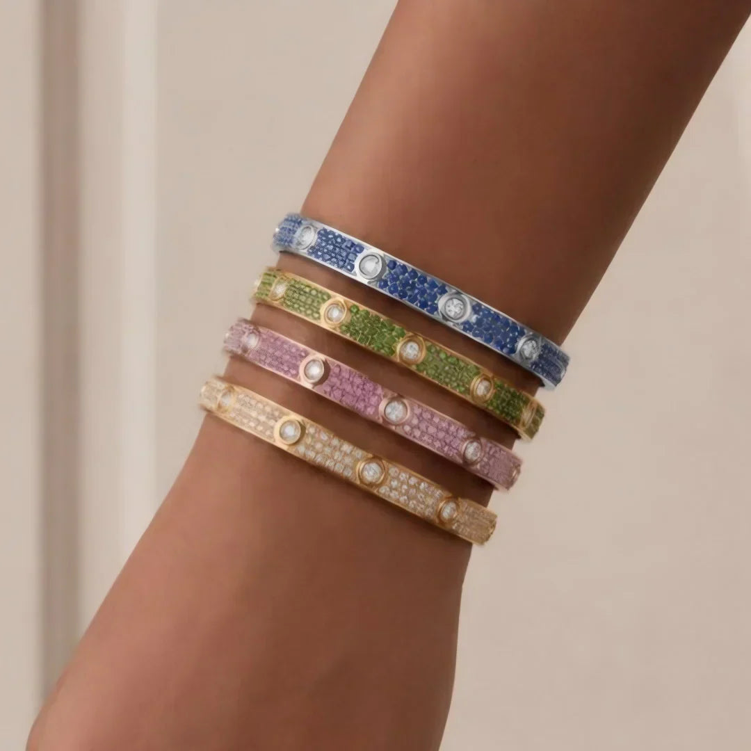 [Elara jewelsry]CLASSIC 6.1MM LOVE BRACELET 10-DIAMOND FULL PAVÉ
