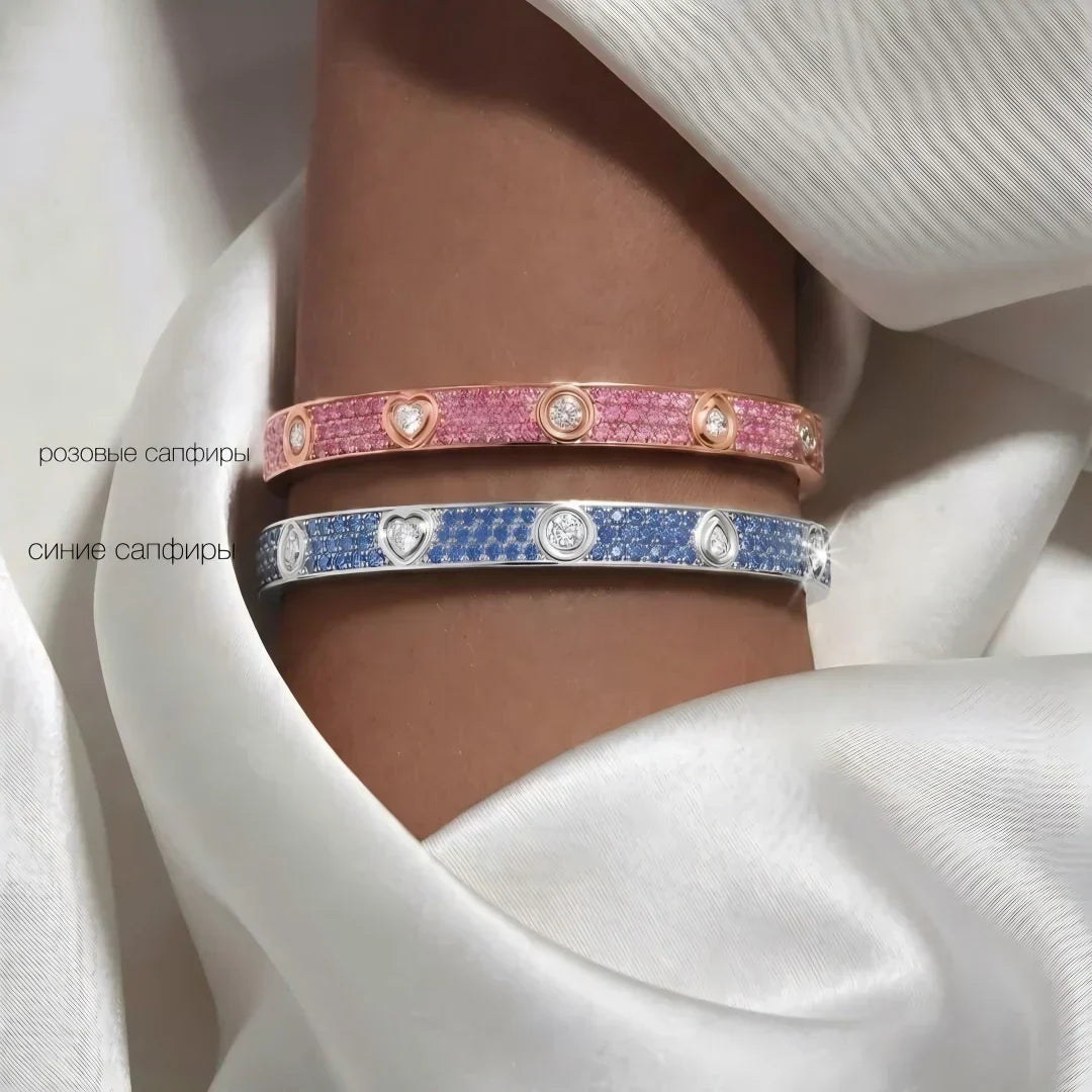 [Elara jewelsry]CLASSIC 6.1MM LOVE BRACELET 10-DIAMOND FULL PAVÉ