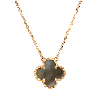 [Elara jewelsry ]CLOVER 15MM  GRAY MOTHER OF PEARL NECKLACE