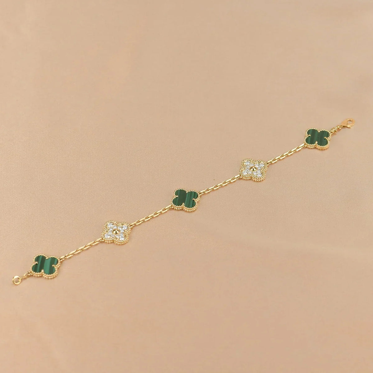 [Elara jewelsry ] CLOVER 5 MOTIF MALACHITE BRACELET COLLECTION