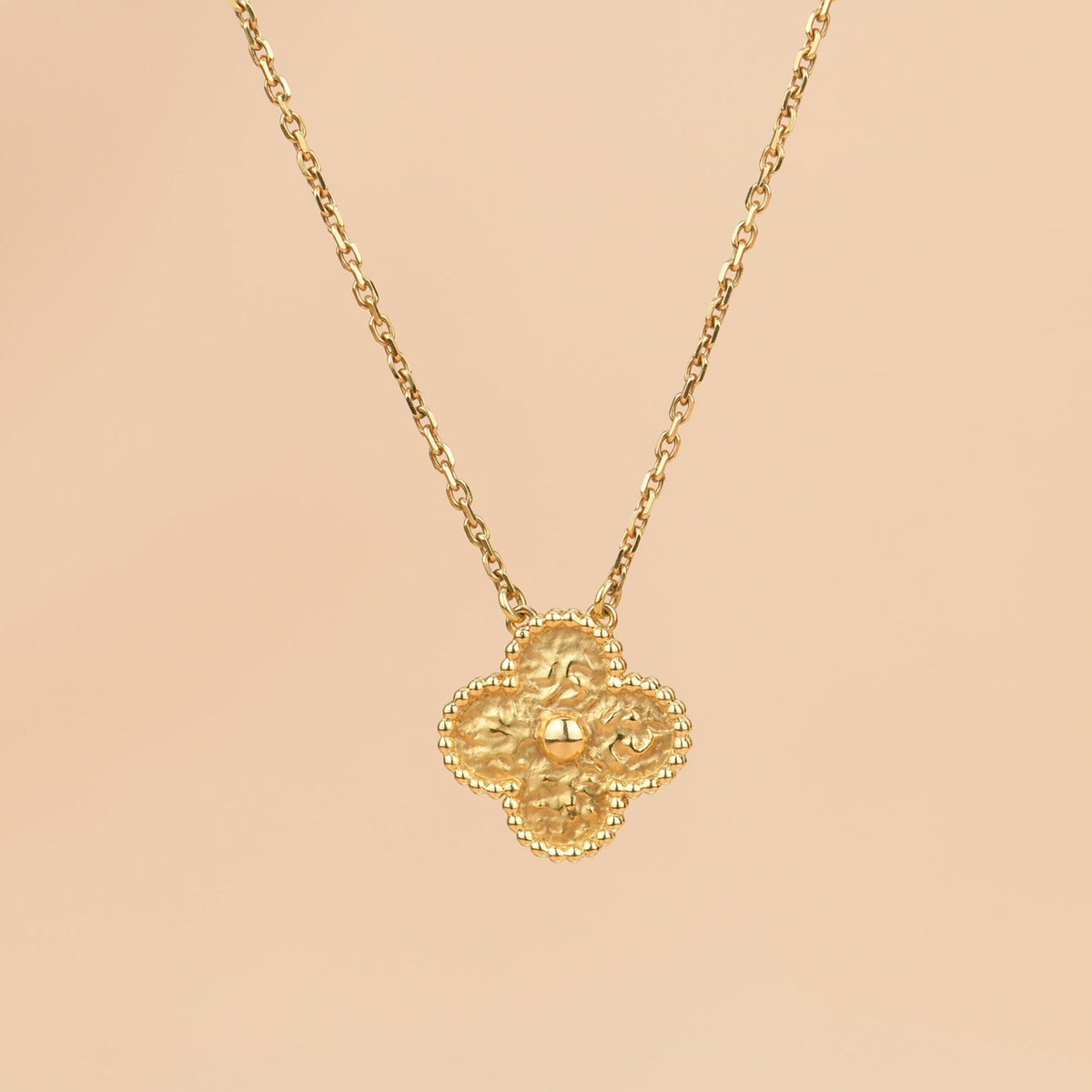 [Elara jewelsry ]CLOVER 15MM  BRONZING NECKLACE