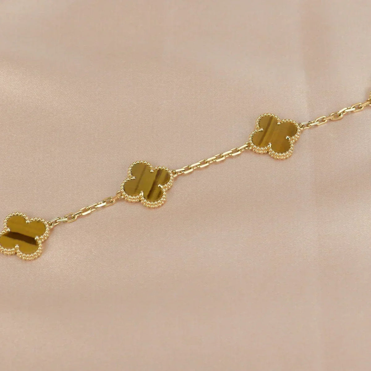 [Elara jewelsry ] CLOVER 5 MOTIFS TIGER EYE BRACELET COLLECTION