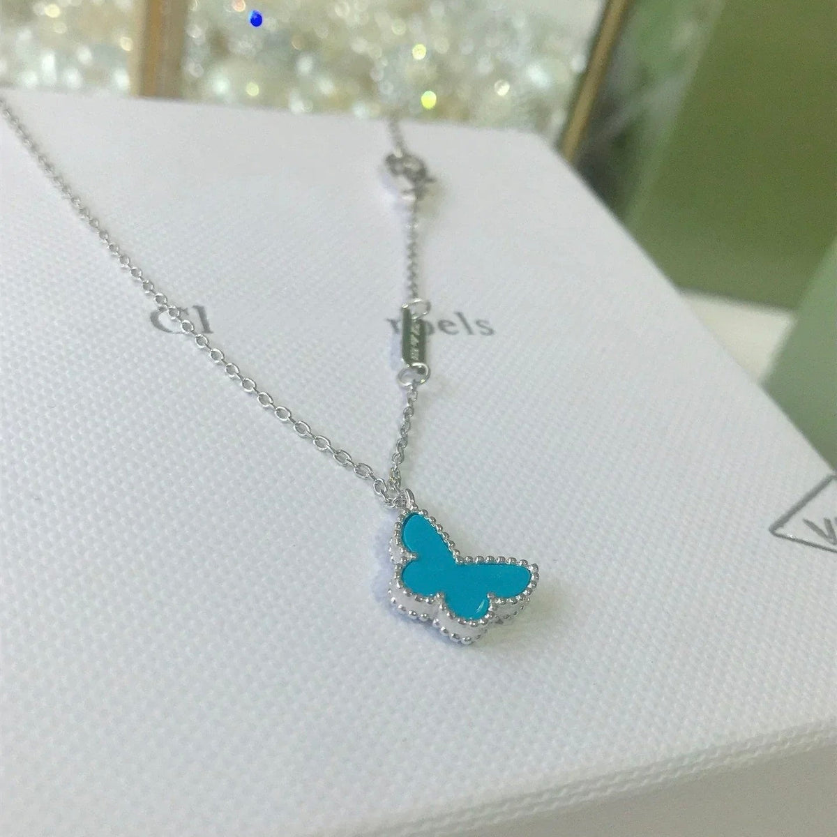 [Elara jewelsry ]BUTTERFLY TURQUOISE BUTTERFLY BRACELET SILVER