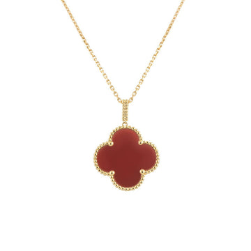 [Elara jewelsry ]CLOVER 25MM NECKLACE GOLD CARNELIAN