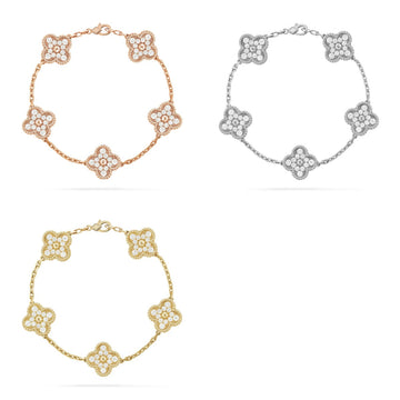 [Elara jewelsry ] CLOVER 5 MOTIF FULL DIAMOND BRACELET COLLECTION