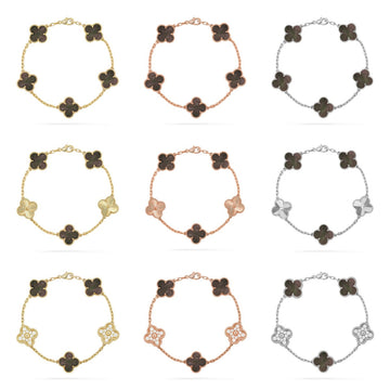 [Elara jewelsry ] CLOVER 5 MOTIF GRAY MOP BRACELET COLLECTION