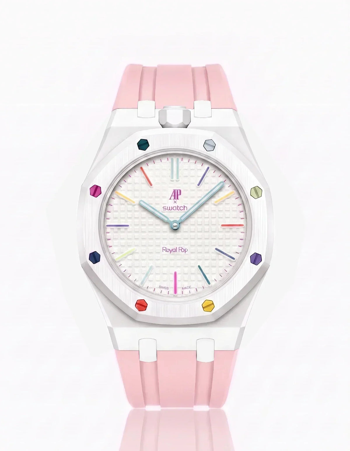 Silicone Strap & Case  Royal Pop Huit Blanc(Customize  Colors)