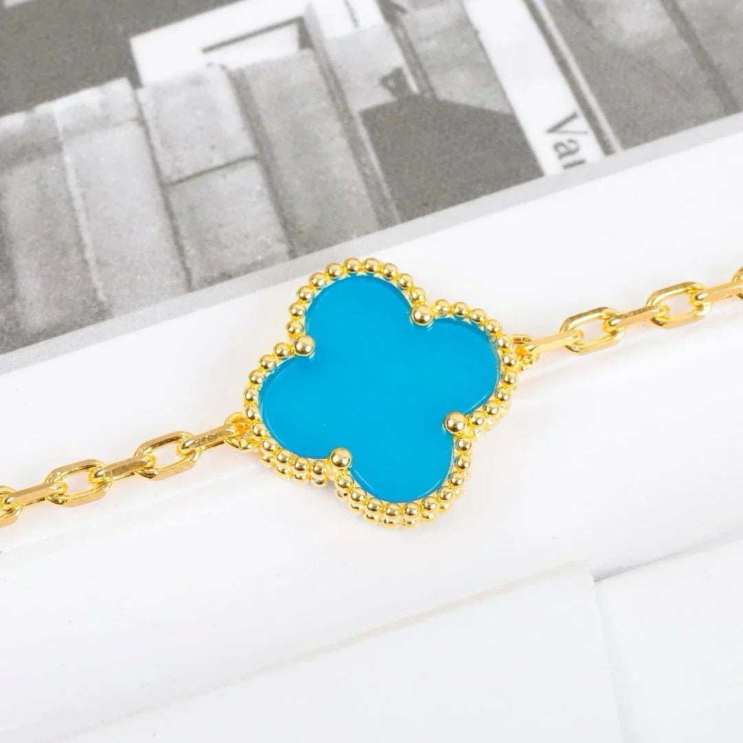 [Elara jewelsry ] CLOVER 5 MOTIF TURQUOISE BRACELET COLLECTION