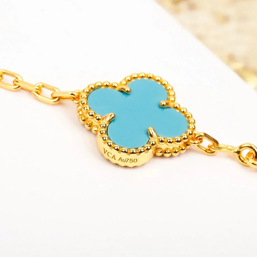 [Elara jewelsry ] CLOVER 5 MOTIF TURQUOISE BRACELET COLLECTION