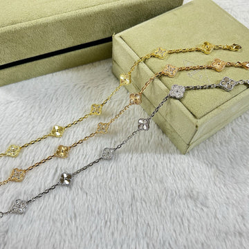 [Elara jewelsry ]CLOVER 6 MOTIF DIAMOND LASER BRACELET