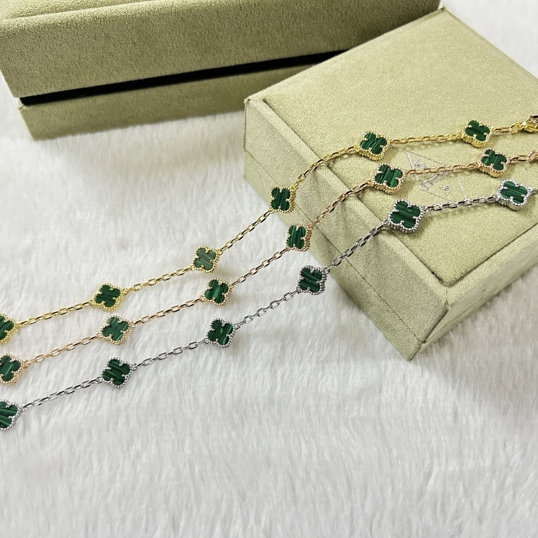 [Elara jewelsry ]CLOVER 6 MOTIF MALACHITE BRACELET