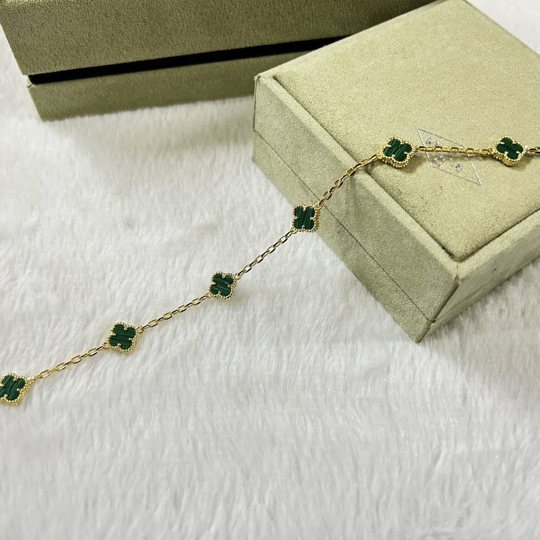 [Elara jewelsry ]CLOVER 6 MOTIF MALACHITE BRACELET