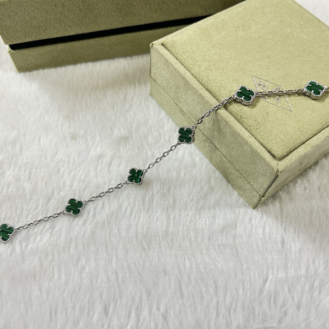 [Elara jewelsry ]CLOVER 6 MOTIF MALACHITE BRACELET