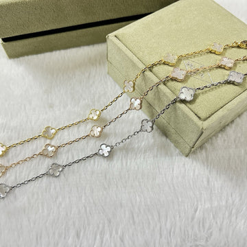 [Elara jewelsry ]CLOVER 6 MOTIF WHITE MOP BRACELET