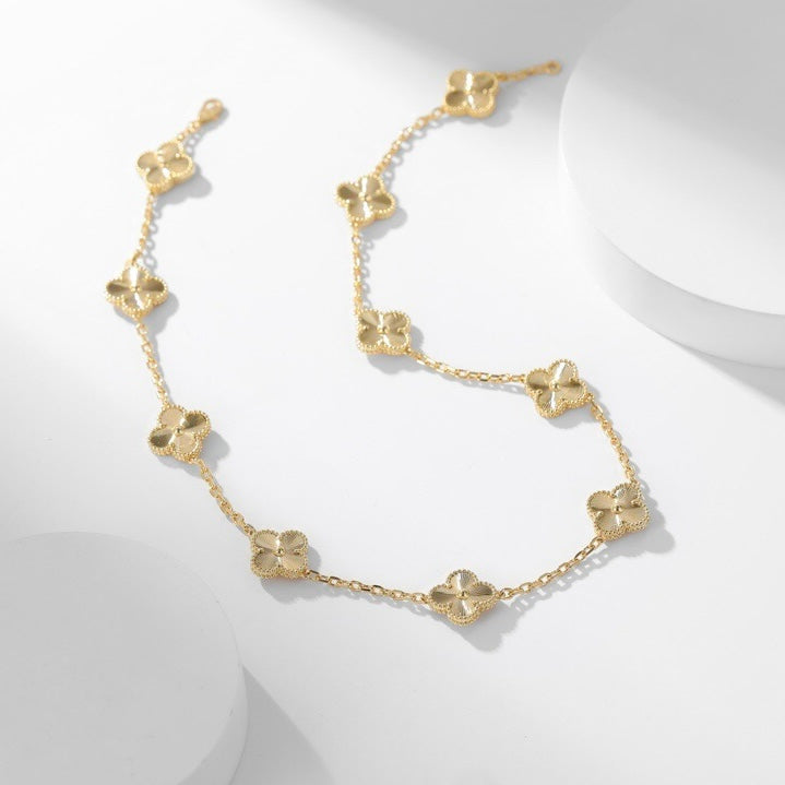 [Elara jewelsry ]CLOVER 10 MOTIFS LASER NECKLACE