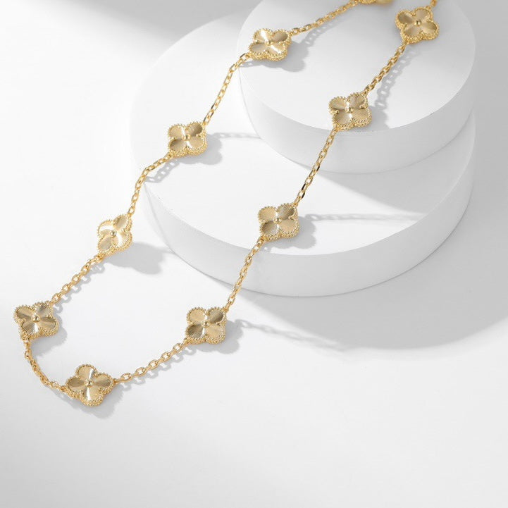 [Elara jewelsry ]CLOVER 10 MOTIFS LASER NECKLACE