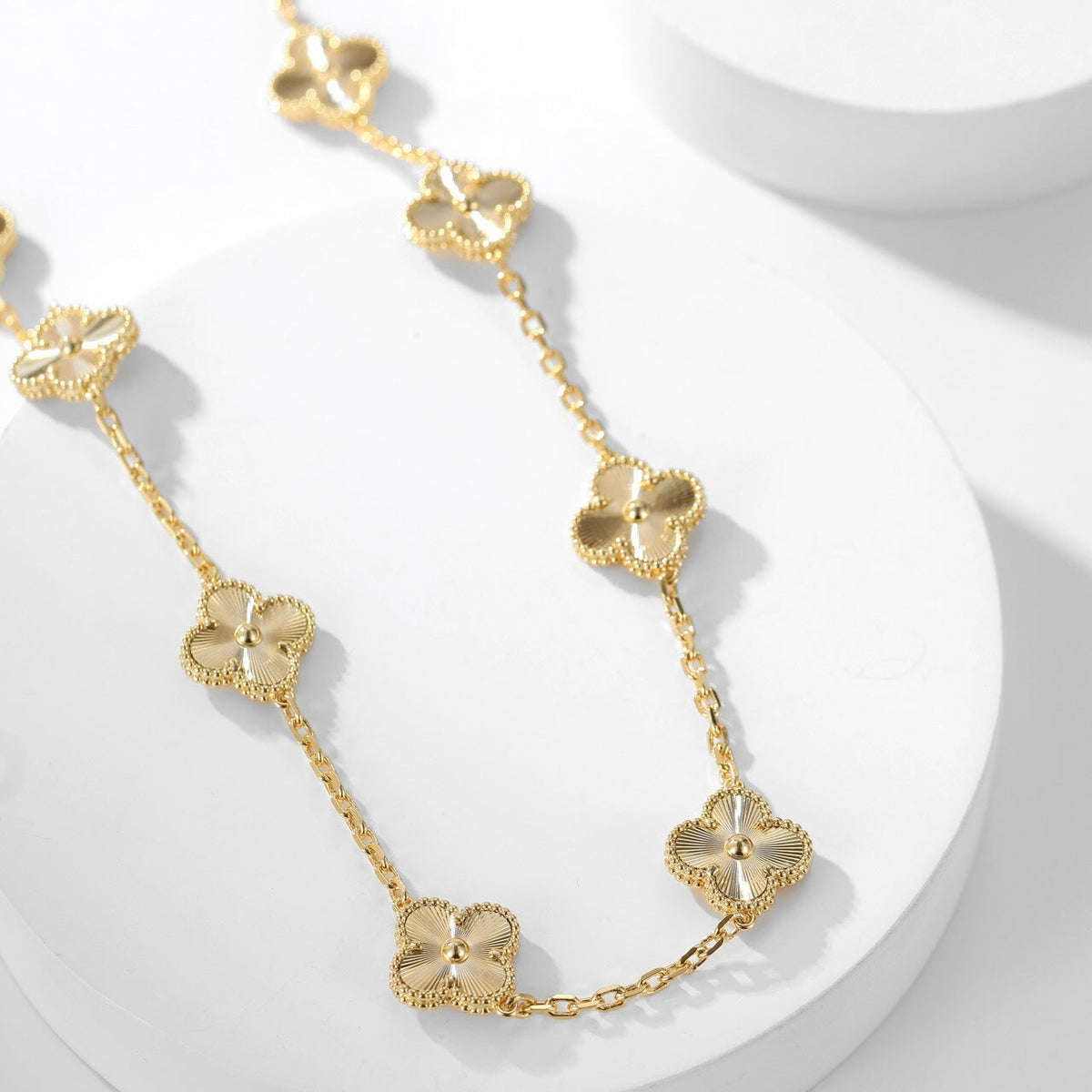[Elara jewelsry ]CLOVER 10 MOTIFS LASER NECKLACE
