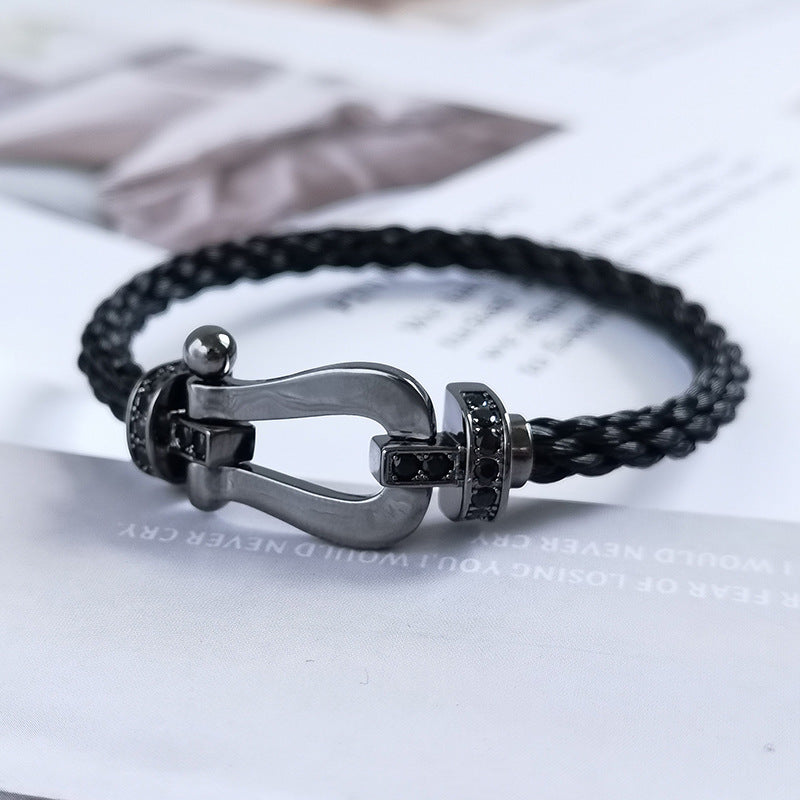 [Elara jewelsry ]FORCE LARGE SERIES HORSESHOE BLACK SAMURAI BRACELET