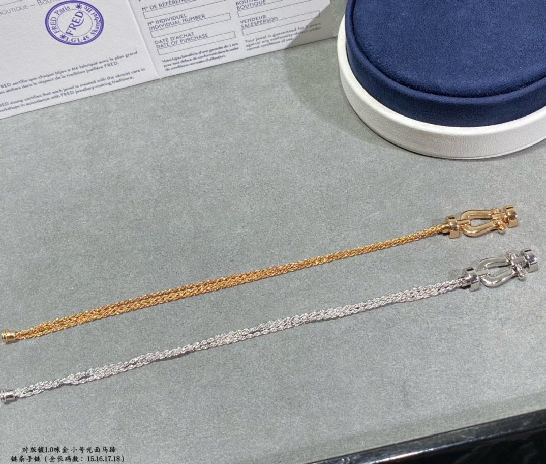 [Elara jewelsry ]FORCE SMALL HORSESHOE  DIAMOND CHAIN ROPE BRACELET