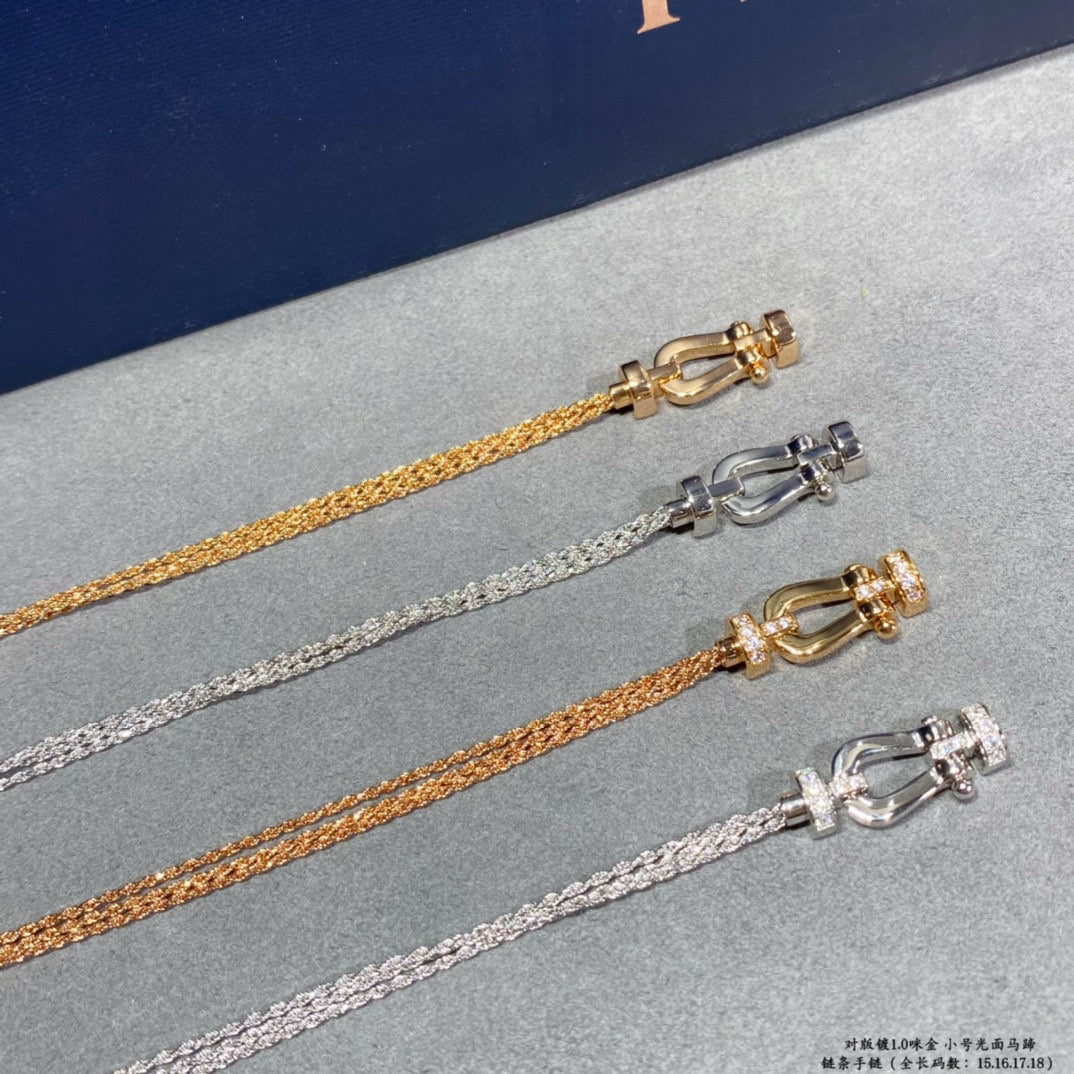[Elara jewelsry ]FORCE SMALL HORSESHOE  DIAMOND CHAIN ROPE BRACELET