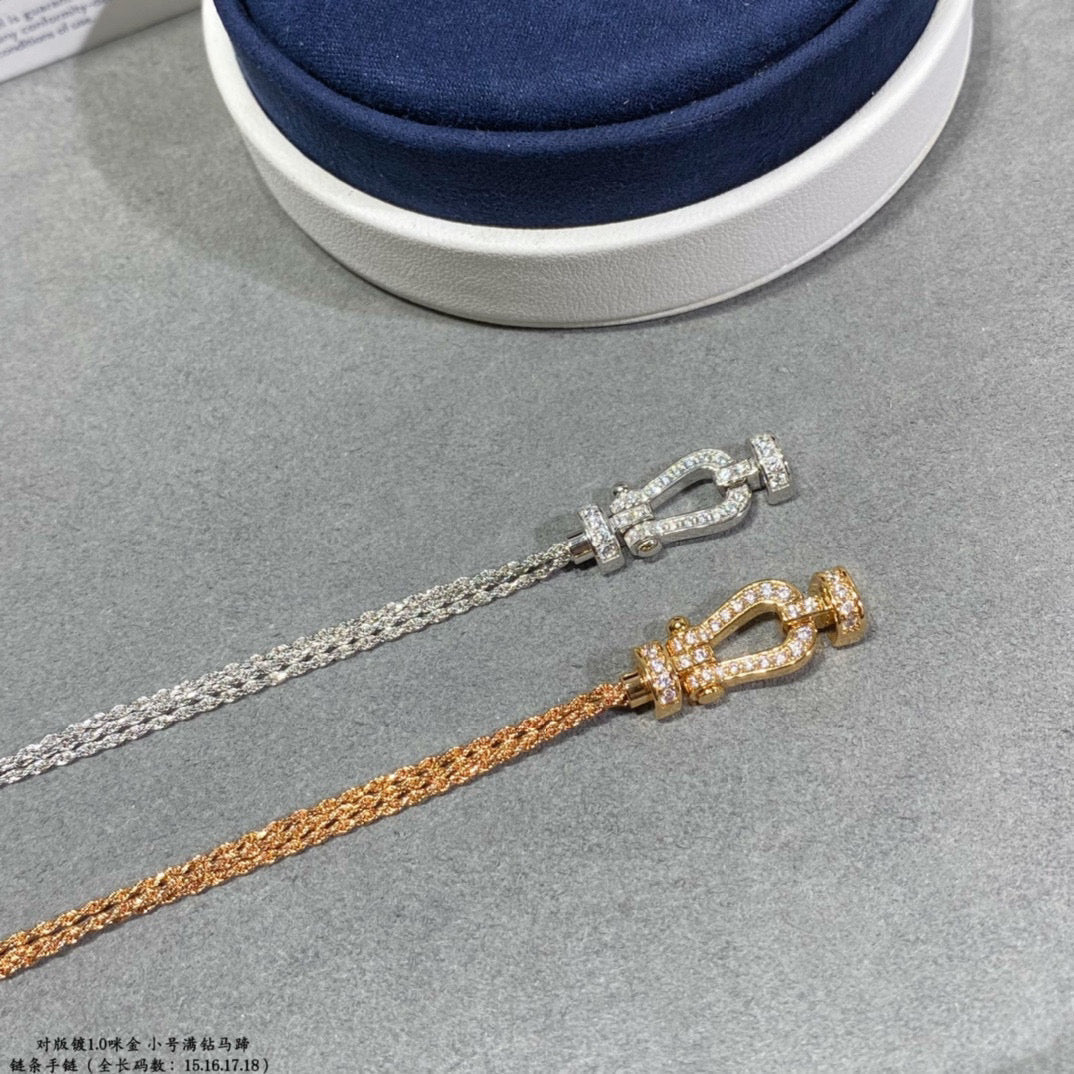 [Elara jewelsry ]FORCE SMALL HORSESHOE  DIAMOND CHAIN ROPE BRACELET