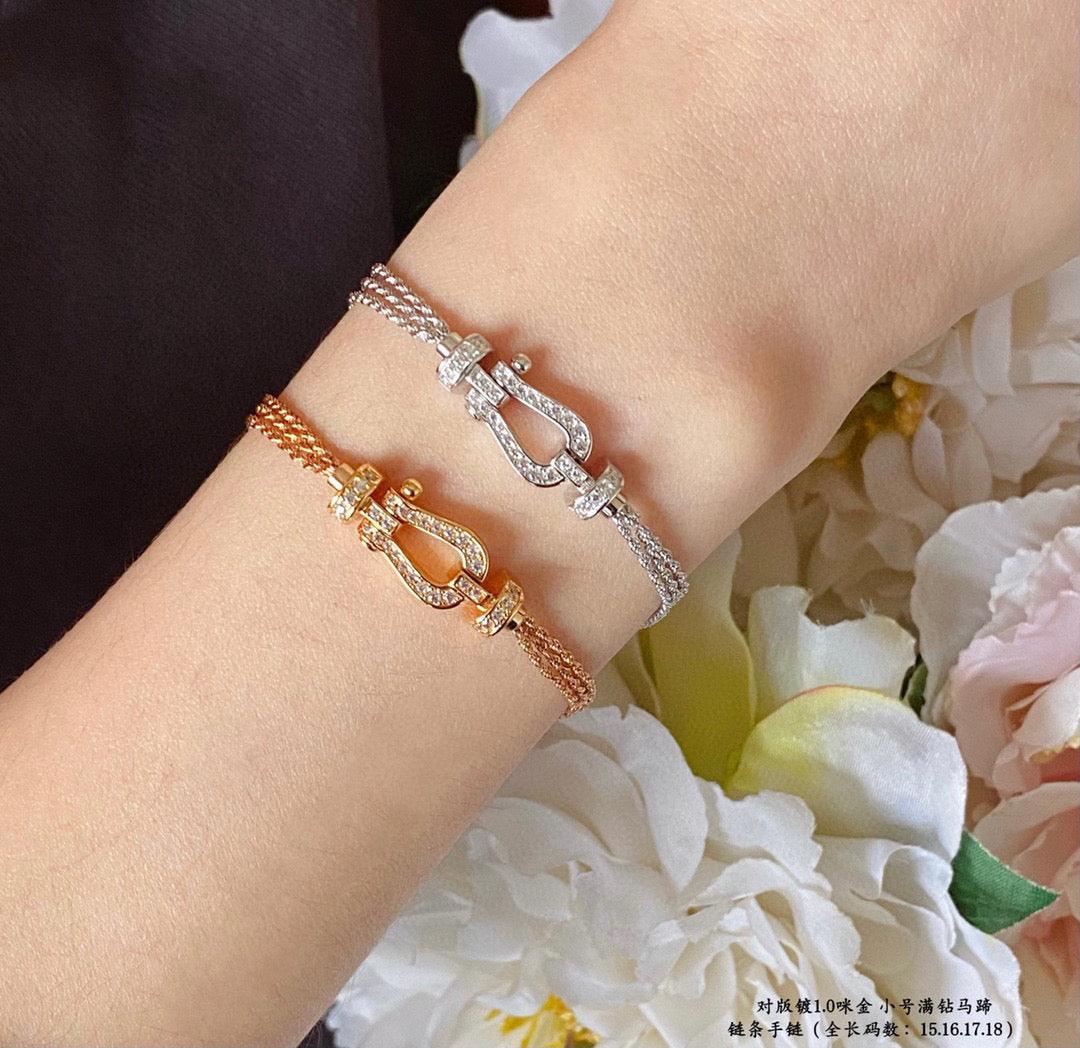 [Elara jewelsry ]FORCE SMALL HORSESHOE  DIAMOND CHAIN ROPE BRACELET